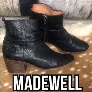 Madewell Perrie Black Leather Booties Sz 10
